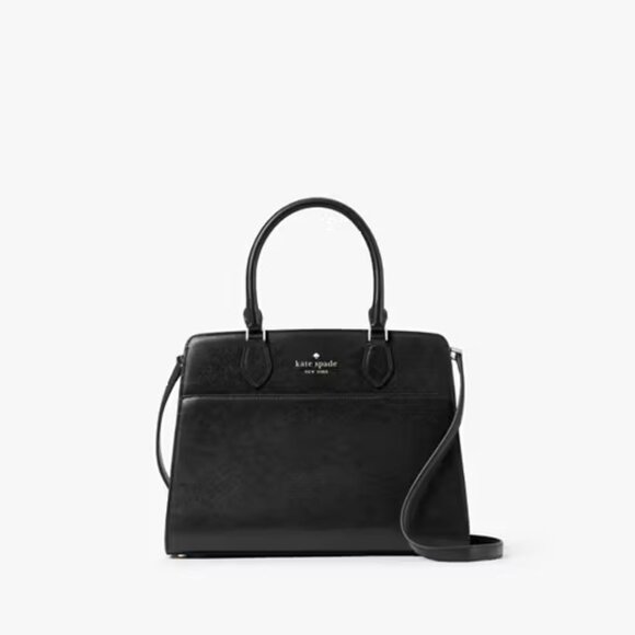 Kate Kate Spade Black Purse Handbags - Kate Spade Black Madison Medium Satchel Bag